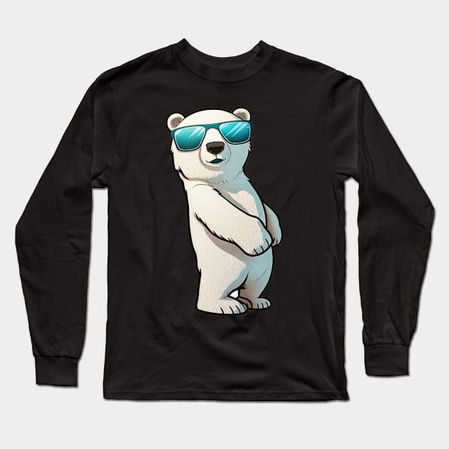 Cool Polar Bear Long Sleeve T-Shirt by ZombieTeesEtc